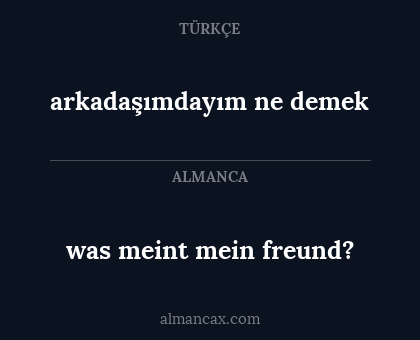 was meint mein freund? - arkadaşımdayım ne demek