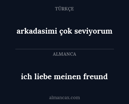 arkadasimi çok seviyorum - ich liebe meinen freund