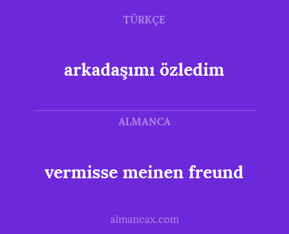 vermisse meinen freund - arkadaşımı özledim