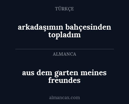 arkadaşımın bahçesinden topladım - aus dem garten meines freundes