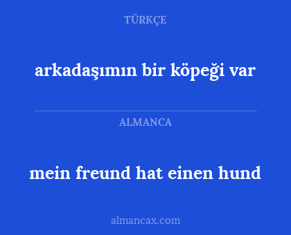mein freund hat einen hund - arkadaşımın bir köpeği var