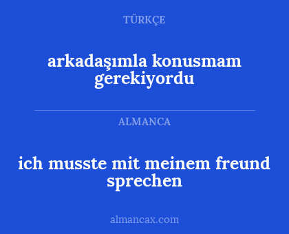 arkadaşımla konusmam gerekiyordu - ich musste mit meinem freund sprechen