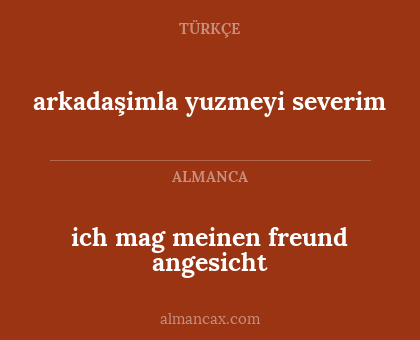 arkadaşimla yuzmeyi severim - ich mag meinen freund angesicht