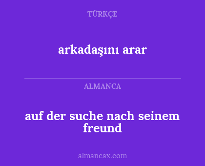 arkadaşını arar - auf der suche nach seinem freund