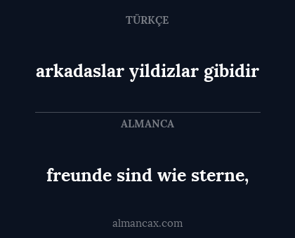 arkadaslar yildizlar gibidir - freunde sind wie sterne,