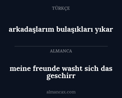meine freunde washt sich das geschirr - arkadaşlarım bulaşıkları yıkar