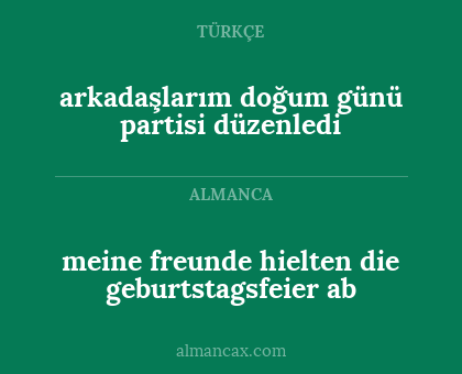 arkadaşlarım doğum günü partisi düzenledi - meine freunde hielten die geburtstagsfeier ab