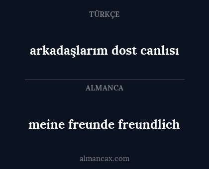 meine freunde freundlich - arkadaşlarım dost canlısı