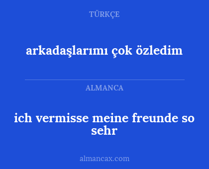 arkadaşlarımı çok özledim - ich vermisse meine freunde so sehr