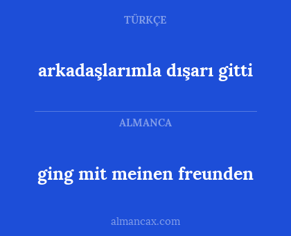 ging mit meinen freunden - arkadaşlarımla dışarı gitti