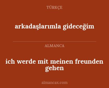 ich werde mit meinen freunden gehen - arkadaşlarımla gideceğim