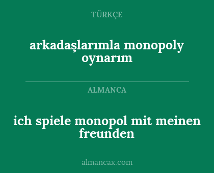 arkadaşlarımla monopoly oynarım - ich spiele monopol mit meinen freunden