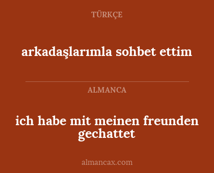 arkadaşlarımla sohbet ettim - ich habe mit meinen freunden gechattet