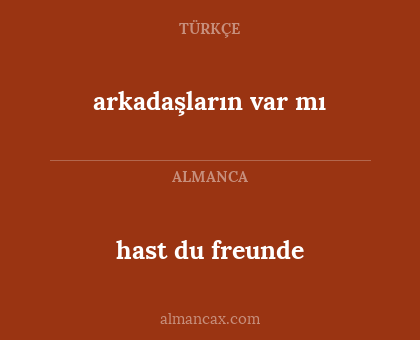 arkadaşların var mı - hast du freunde