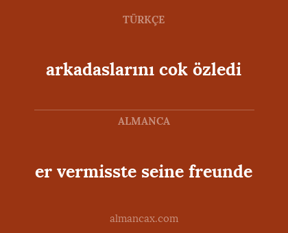 arkadaslarını cok özledi - er vermisste seine freunde