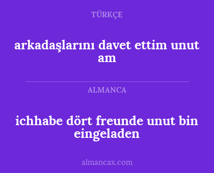 arkadaşlarını davet ettim unut am - ichhabe dört freunde unut bin eingeladen