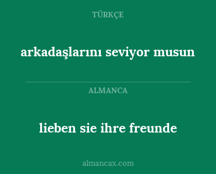 lieben sie ihre freunde - arkadaşlarını seviyor musun