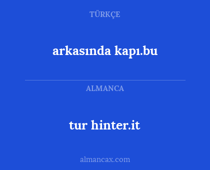 arkasında kapı.bu - tur hinter.it