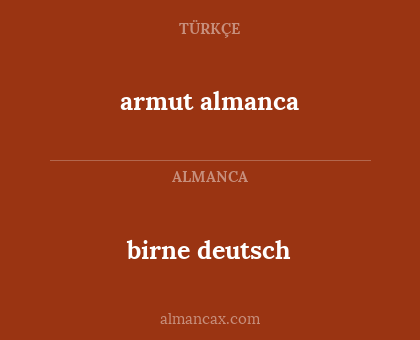 birne deutsch - armut almanca