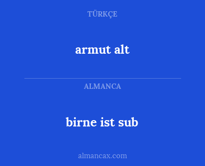 armut alt - birne ist sub