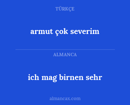 ich mag birnen sehr - armut çok severim