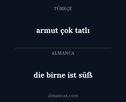die birne ist süß - armut çok tatlı