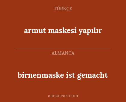 armut maskesi yapılır - birnenmaske ist gemacht