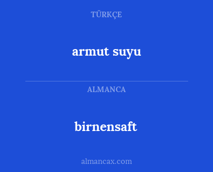 armut suyu - birnensaft