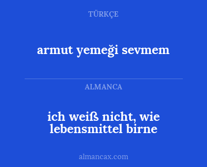 ich weiß nicht, wie lebensmittel birne - armut yemeği sevmem
