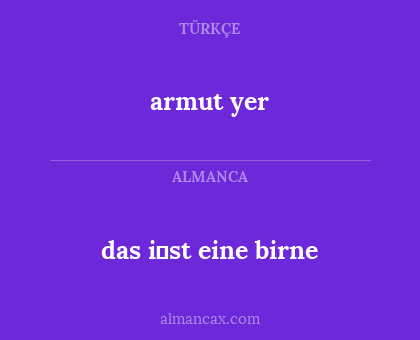 armut yer - das i̇st eine birne