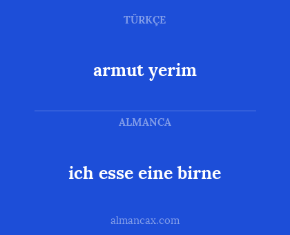 ich esse eine birne - armut yerim