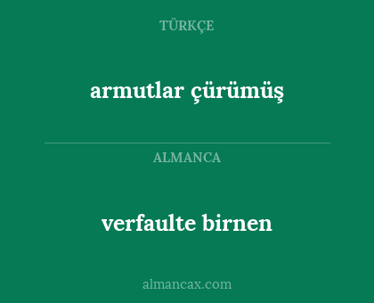 verfaulte birnen - armutlar çürümüş