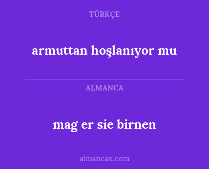 mag er sie birnen - armuttan hoşlanıyor mu