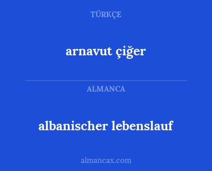 arnavut çiğer - albanischer lebenslauf