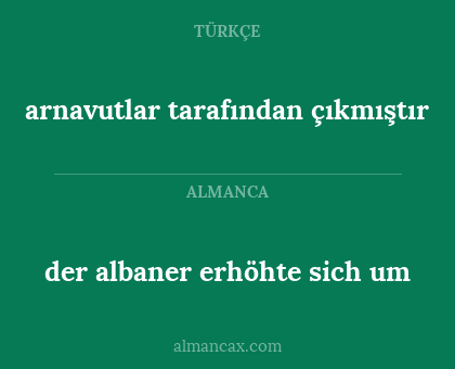 arnavutlar tarafından çıkmıştır - der albaner erhöhte sich um