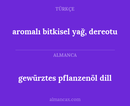 aromalı bitkisel yağ, dereotu - gewürztes pflanzenöl dill