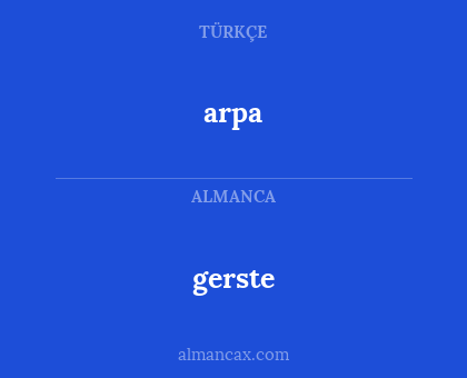arpa - gerste