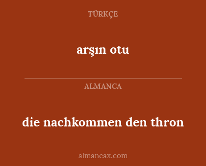 arşın otu - die nachkommen den thron