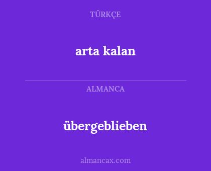 übergeblieben - arta kalan