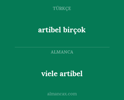 artibel birçok - viele artibel