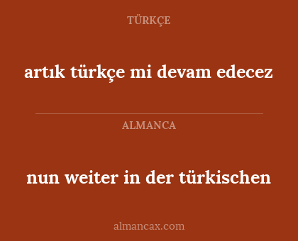 nun weiter in der türkischen - artık türkçe mi devam edecez