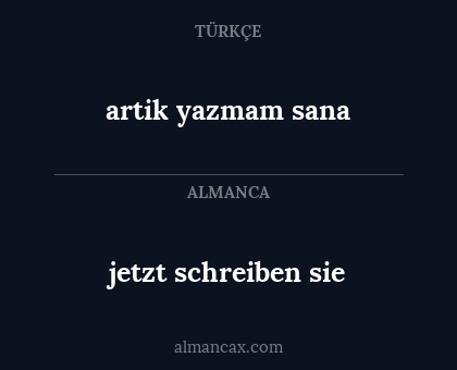 artik yazmam sana - jetzt schreiben sie