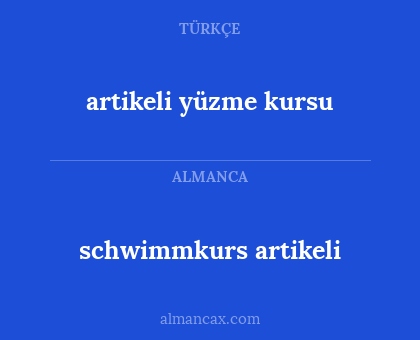 artikeli yüzme kursu - schwimmkurs artikeli