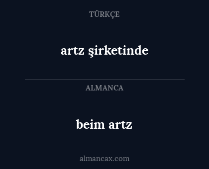 beim artz - artz şirketinde