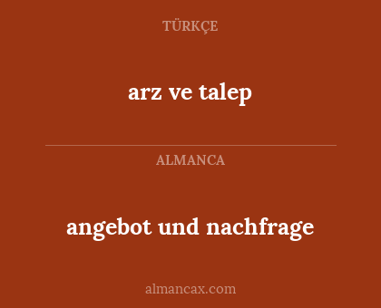 arz ve talep - angebot und nachfrage