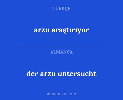arzu araştırıyor - der arzu untersucht