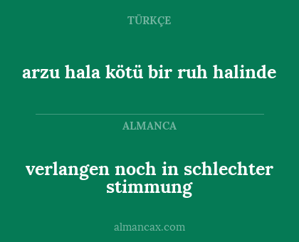 verlangen noch in schlechter stimmung - arzu hala kötü bir ruh halinde