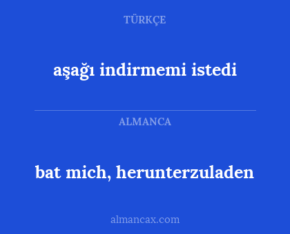 aşağı indirmemi istedi - bat mich, herunterzuladen
