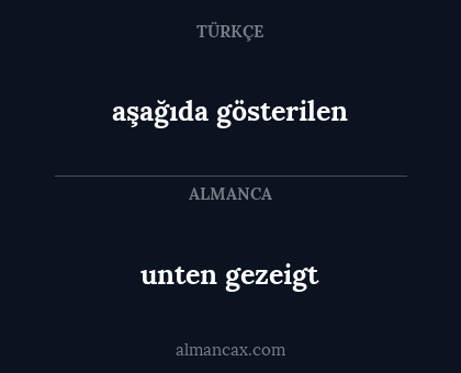 unten gezeigt - aşağıda gösterilen
