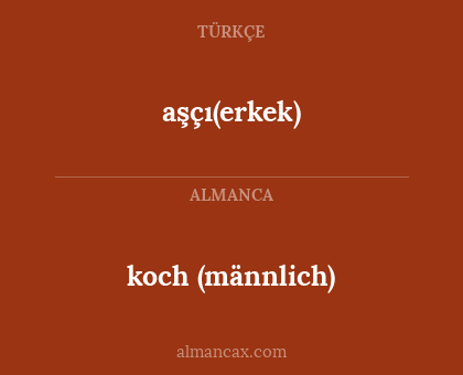 aşçı(erkek) - koch (männlich)